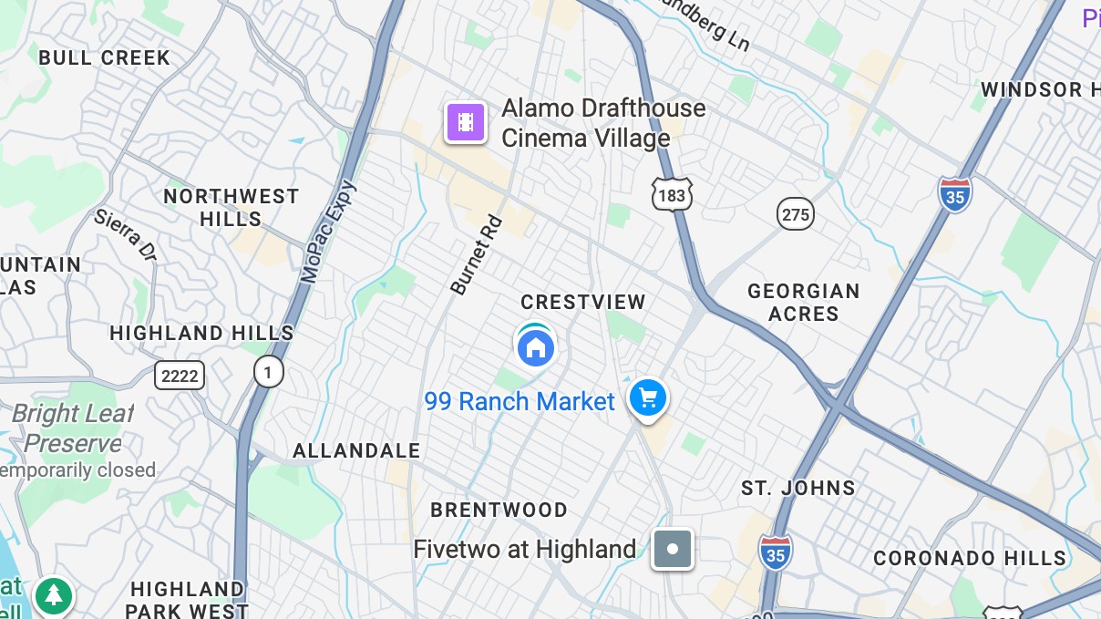 Map of Dietrich's Detailing service area in North Austin